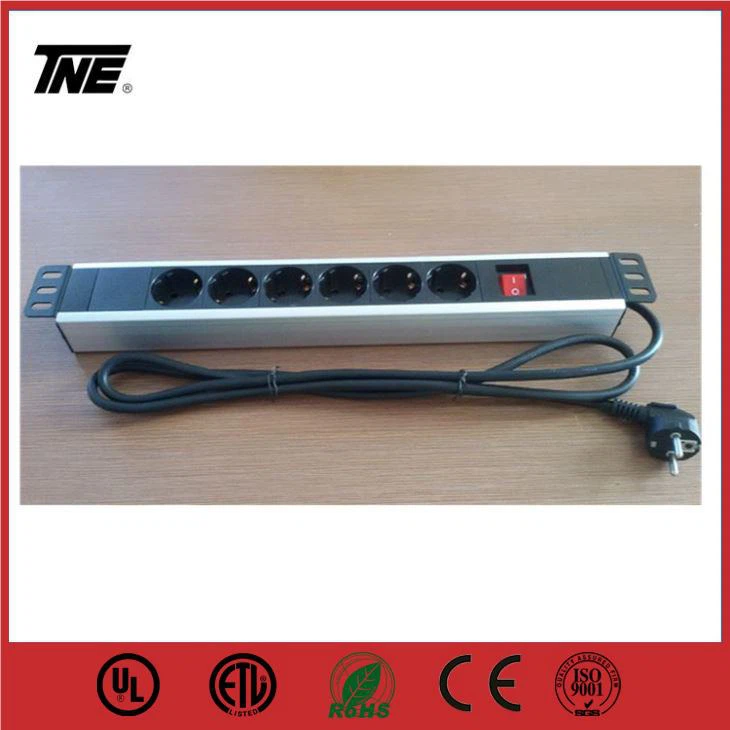 19 Germany French EU Series PDU Socket Rack Mounted With Switch